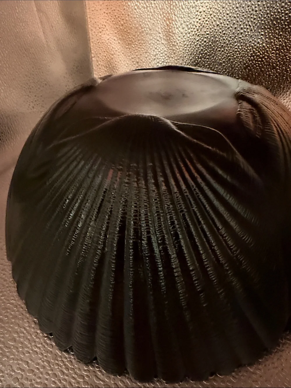 Vintage Arcorcoc Black Glass Seashell Serving Dish Made in France